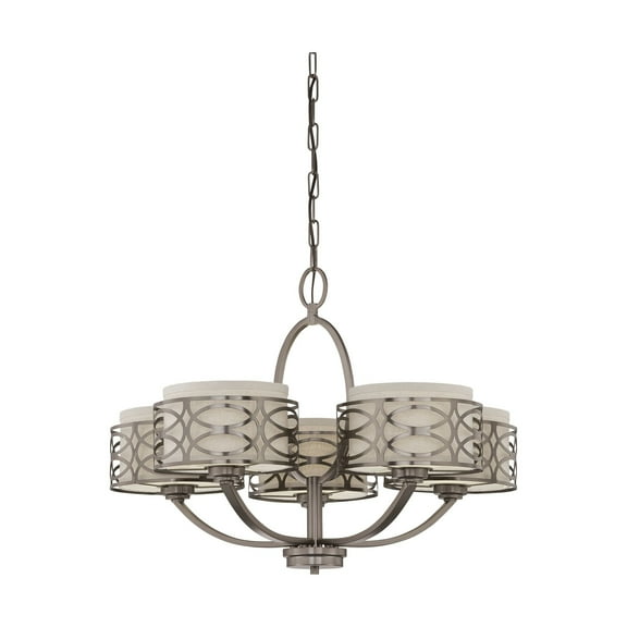 60/4725-Nuvo Lighting-Harlow-Five Light Chandelier -27.75 Inches Wide by 20.38 Inches High