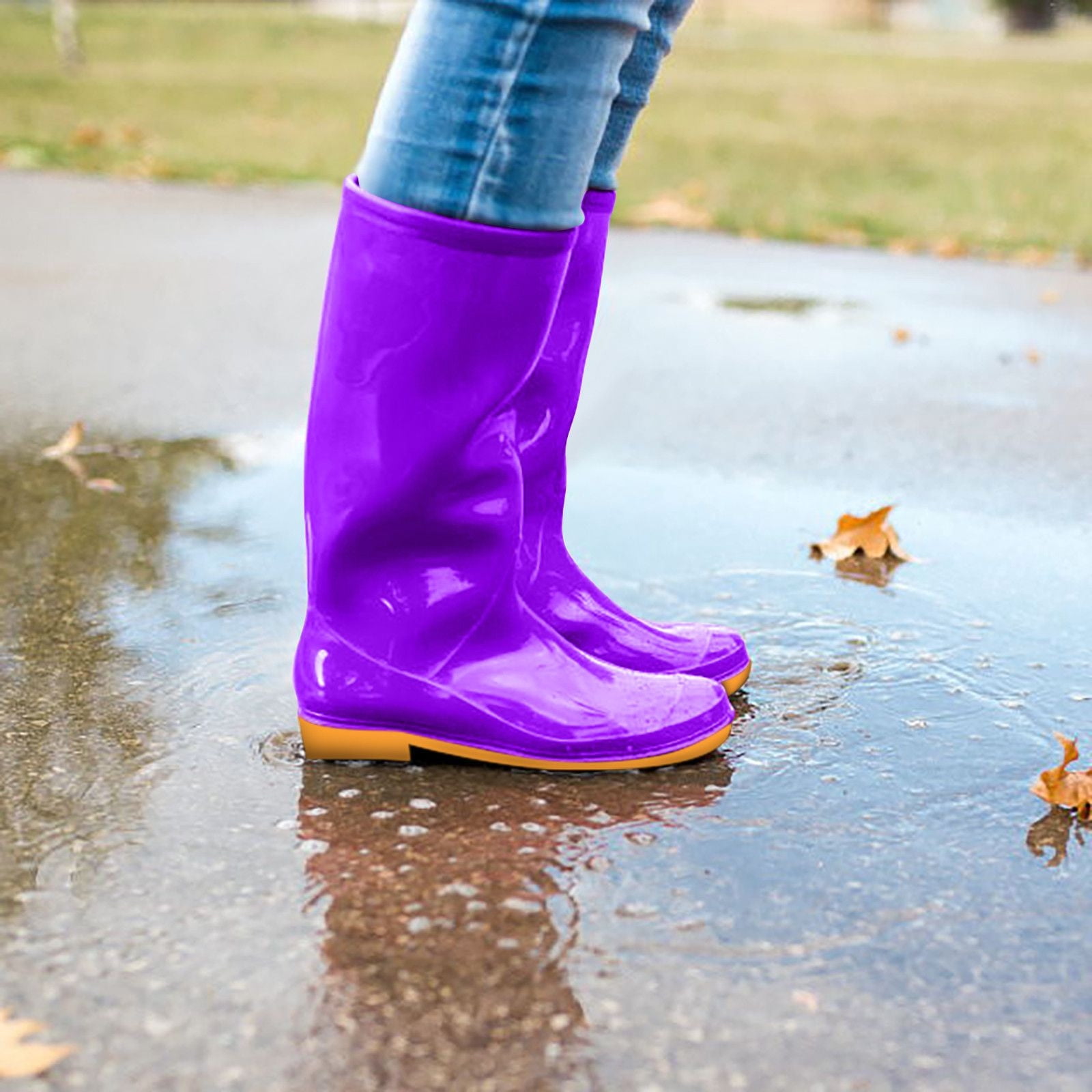 LSLJS Rain Boots Garden Shoes Anti Slipping Rainboots for Ladies Comfortable Insoles Stylish Shoes Outdoor Work Shoes Women s Rain Boots