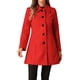 thumbnail image 1 of Abrigo de mujer Inspire Chic de un solo botón, de manga larga, largo hasta la túnica, abrigo de invierno con bolsillos, S, rojo, 1 of 6