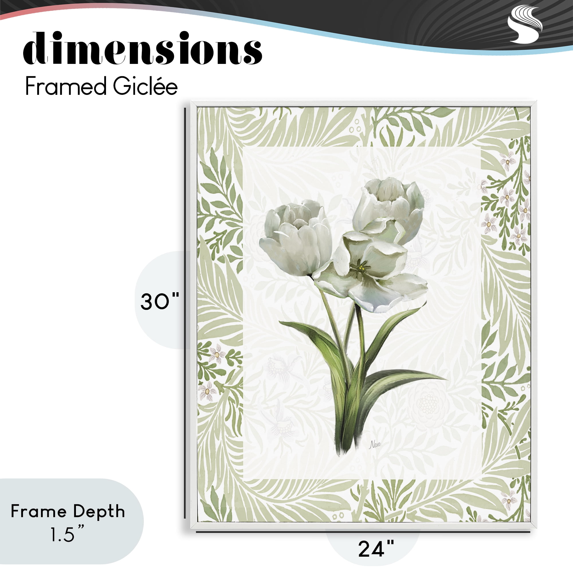 Stupell Industries Fresh Spring Tulip Bouquet White Framed Giclee Art, design by Nan
