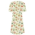 thumbnail image 5 of Hyknon Womens Easter Dresses 2025 Summer Fashion Loose Fitting A-line Flowy Holiday Dresses Round-Neck Short Sleeved Easter Printed Pullover Knee Length Dresses, 5 of 5
