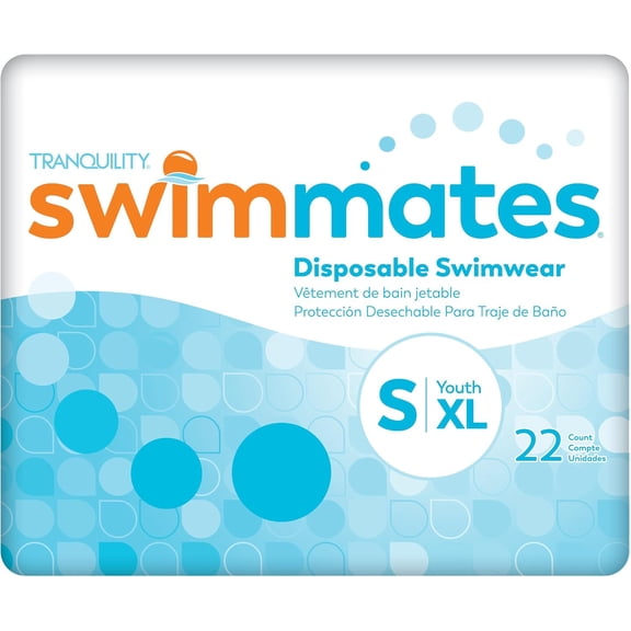 Swimmates Disposable Underwear, Swim Diapers, Adult Small/Youth X-Large, 22 ct Bag