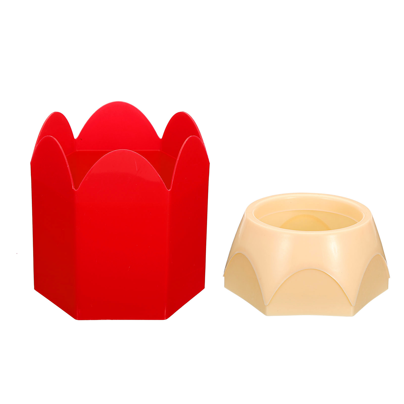 Unique Bargains Cute Pencil Holders Pencil Shape Desktop Organizers Red