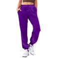 thumbnail image 4 of 2025 Women's Casual Pants Ladies Solid Color Drawstring Pants Jumpsuit for Women Casual Elastic Waist Casual Loose Pants Women Casual Figure Flattering Foot Fleece, 4 of 6