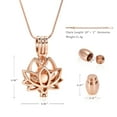 thumbnail image 2 of Lotus Flower Urn Necklace for Women Men Ashes Stainless Steel Cremation Jewelry Memorial Keepsake Gifts for Ash Holder, 2 of 7