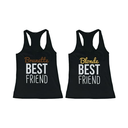 Cute Brunette and Blonde Best Friend Tank Tops - Matching BFF (Blonde And Brunette Best Friends)