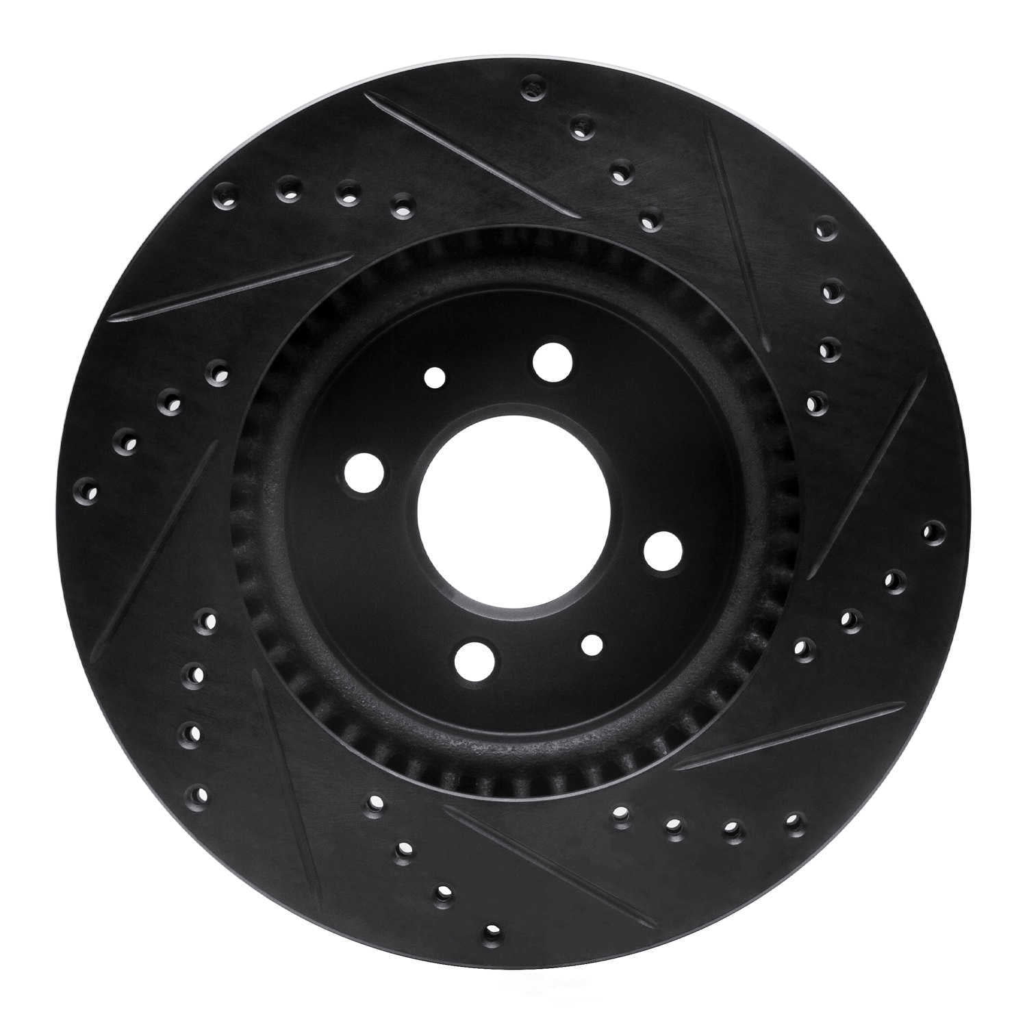 Dynamic Friction Company 633-21015L DFC Brake Rotor - Drilled And Slotted - Black