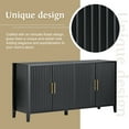 thumbnail image 5 of 63”Inch Modern Wood Accent Buffet Sideboard Serving Storage Cabinet with Large Storage Space, Metal handles & Wood Legs and Shelves for Dining Room, Entryway (Black), 5 of 9