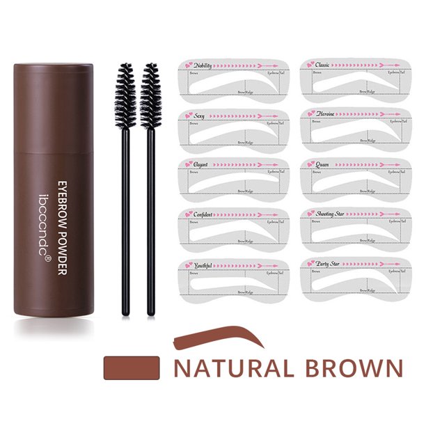 Juego de moldeado plantillas para cejas impermeables Kit de polvo palo de cejas para ojos naturales