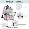 thumbnail image 4 of Unicorn and Butterfly Pink Pattern Cute School Backpack Bag for School with Padded Back and Adjustable Shoulder Straps 15.25"x11.5"x5.25", 4 of 5