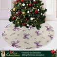 thumbnail image 6 of RMDQTR Festive Christmas Tree Skirt35.4x35.4in - Holiday Home Decor for Xmas Party Pastel Lavender Bows, 6 of 6
