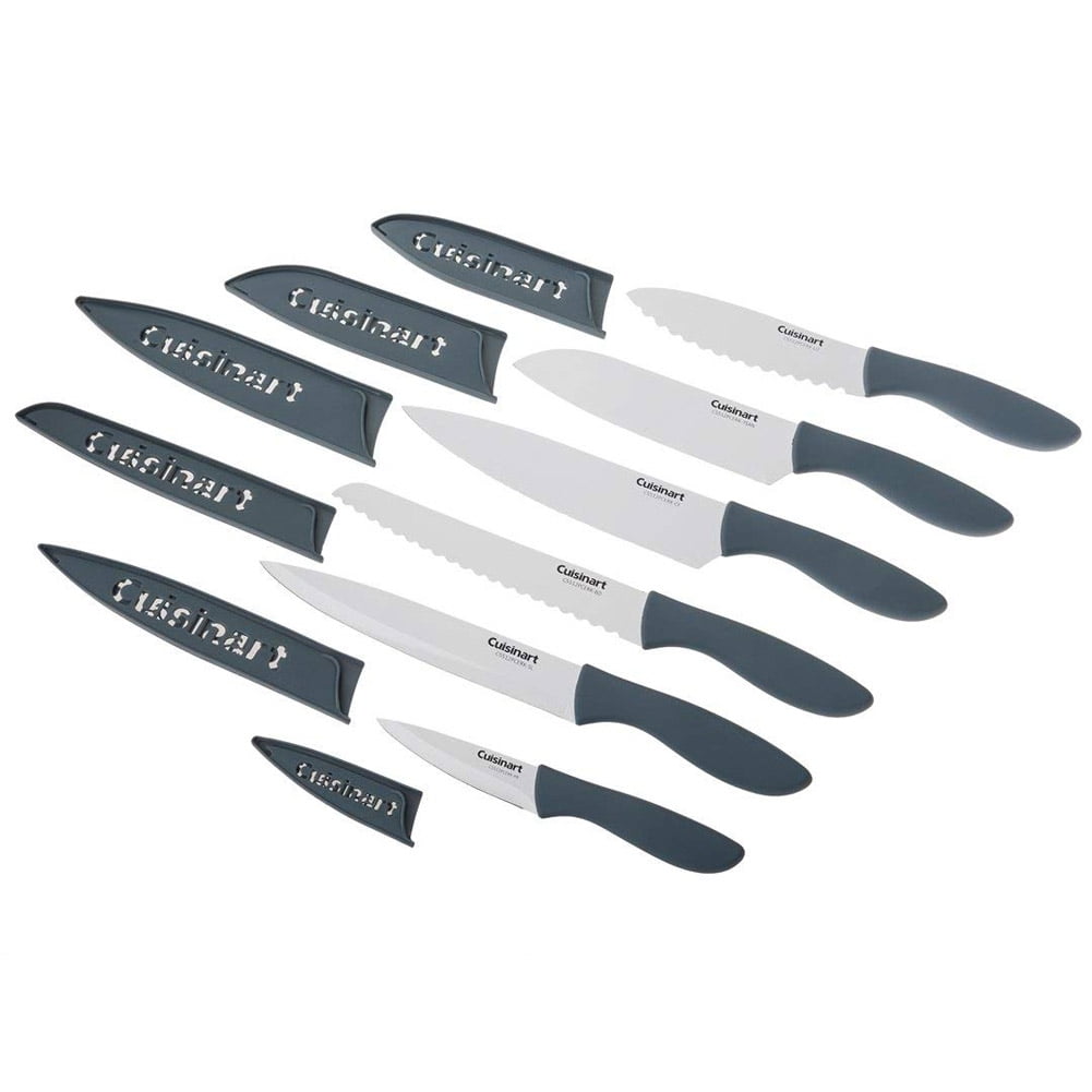 Cuisinart Ceramic Coated Knife Set with Blade Guards, Grey (6 knives