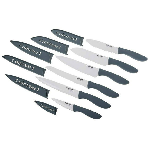 Cuisinart Ceramic Coated Knife Set with Blade Guards, Grey (6 knives and 6 knife covers