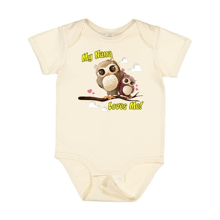 

Inktastic My Nana Loves Me Owl Gift Baby Boy or Baby Girl Bodysuit