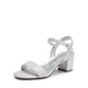 thumbnail image 1 of Sandalia DREAM PAIRS con Tacón Bajo y Correa al Tobillo Plateada Talla 7W, 1 of 8