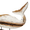 thumbnail image 5 of 25" x 19" Brown Wood Handmade Whale Sculpture with Painted White Accents and Metal Details, by DecMode, 5 of 12