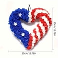 thumbnail image 4 of AZXY 13.78 Inch Heart Shaped 4th of July Patriotic Wreath, Red White Blue Artificial Rose Wreath with White Stars, Americana Decor for Independence Day Memorial Day Front Door Indoor Outdoor, 4 of 7