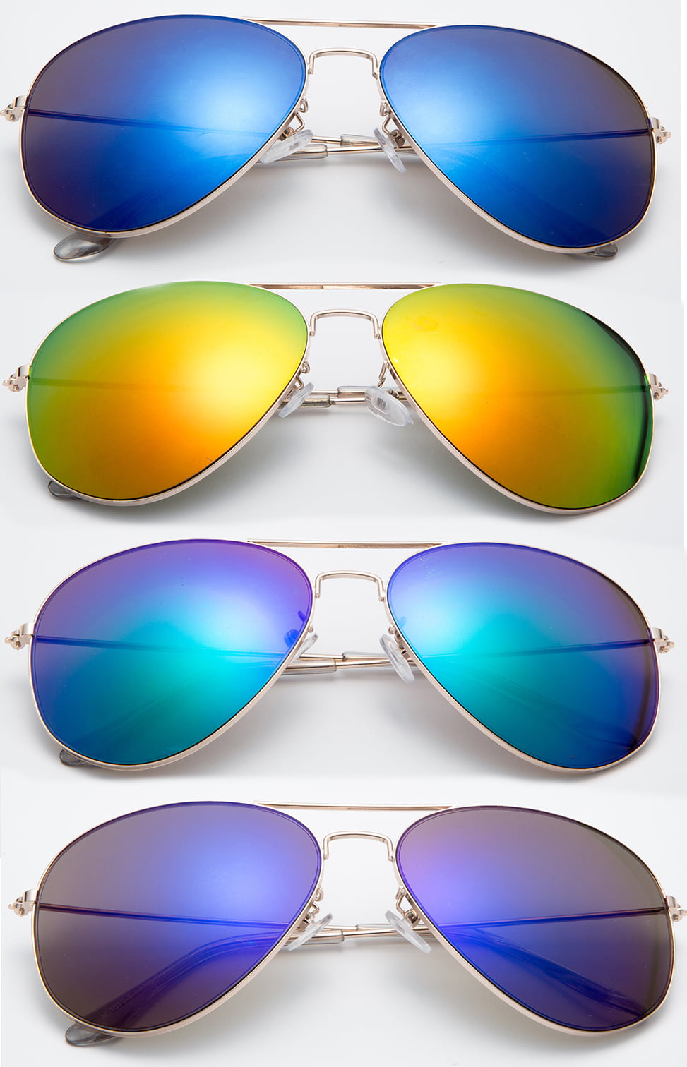 Blue Gold Retro Aviator Polarized Sunglasses Mirrored for Men Women UV400