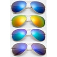 thumbnail image 1 of Newbee Fashion-4 Pack Classic Aviator Sunglasses Flash Full Mirror lenses Slim Frame Super Light Weight for Men Women Clear Tip UV Protection, 1 of 1