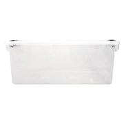 HOMZ 64-Quart Clear Stackable Plastic Storage Bins, Black Latches, 8 Pack