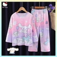 thumbnail image 1 of Anime Sanrioed Children's Pajamas Summer Thin Style Kuromi Cinnamoroll Melody Long Sleeve Kawaii Kids Cartoon Boy Girl Homewear, 1 of 5