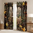 thumbnail image 2 of Homewish Woodland Animal Deer Curtains Pack of 2 (42x84 Each),Rustic Autumn Leaves Curtains Blackout,Green Brown Bedroom Curtains For Men Women,Super Cozy Room Decor, 2 of 6