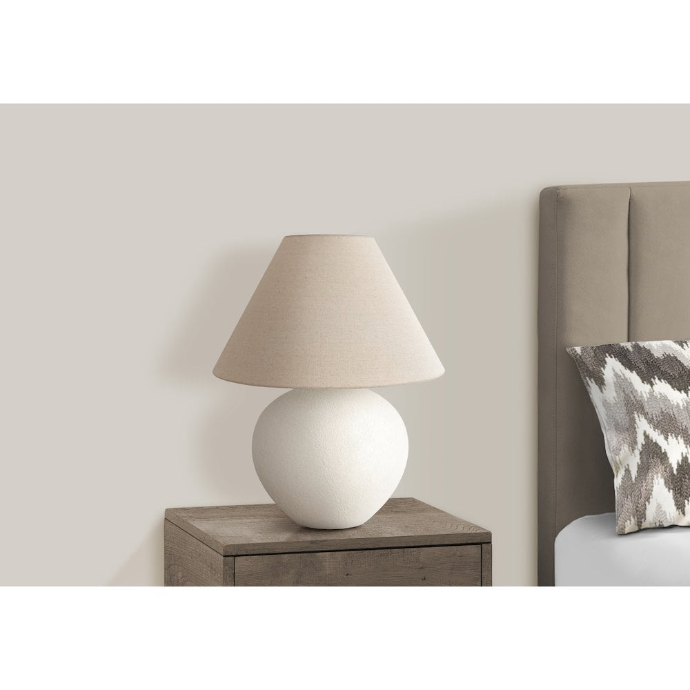 Lighting - 16"h Table Lamp - Cream Ceramic - Cream Empire Shade - Contemporary