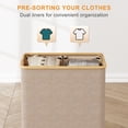 thumbnail image 5 of BGTREND 150L Double Laundry Basket with Lid, Clothes Hampers for Laundry with Bamboo Handles and Removable Liner Bags, Collapsible Laundry Sorter Dirty Clothes Hamper (Beige), 5 of 8
