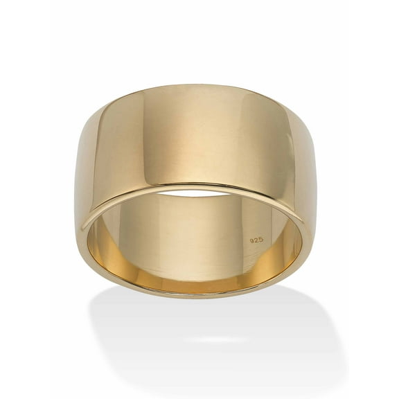 PalmBeach Jewelry Polished Wide Wedding Band in Yellow Gold-Plated Sterling Silver Platinum-Plated Sterling Silver or Sterling Silver