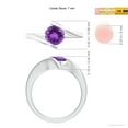 thumbnail image 4 of ANGARA Natural Bar-Set Solitaire Round 1.15 ct Amethyst Bypass Ring in 925 Sterling Silver for Women (Size-7mm) | February Birthstone, Anniversary, Jewelry Gift for Women | Natural Amethyst Ring, 4 of 9