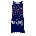 thumbnail image 4 of OAVQHLG3B Summer Dress for Women 4th of July Outfits for Women Casual Round Neck Leisure And Entertainment Sling Digital Print Mini Dress, 4 of 5
