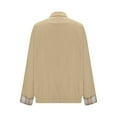 thumbnail image 5 of Womens Coats Long Sleeve Lapel Coat Jacket Turn-Down Collar Casual Cropped Shackets with Pockets,Coats for Women Khaki L, 5 of 5