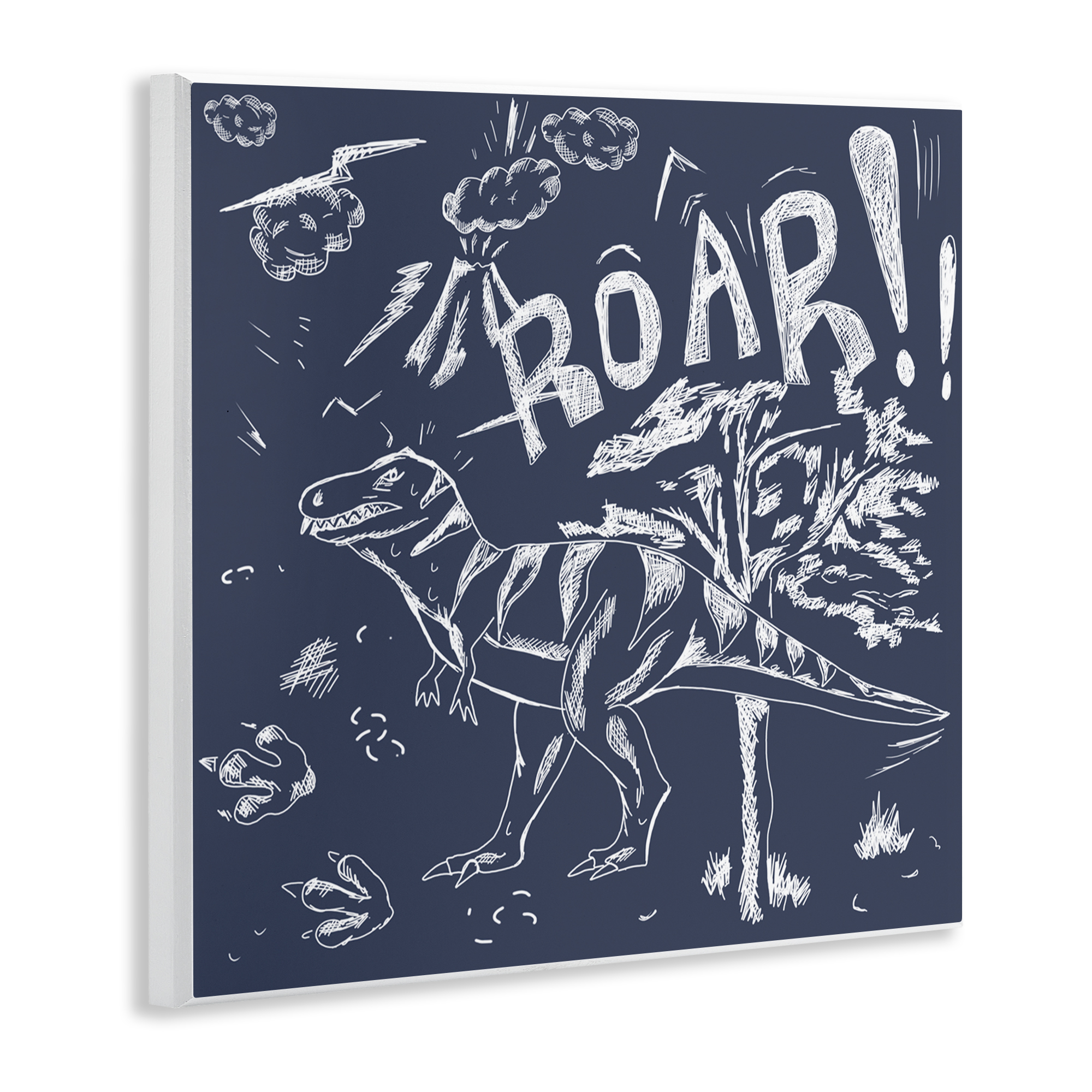 Sketchy Roar Dinosaur Wall Plaque Art, design by HUE and MI and Sangita