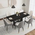 thumbnail image 2 of 70.86" Black Sintered Stone Dining Table, Modern Rectangular Design, 6-8 Seats, Black Metal Legs, for Dining Room, Easy Clean, Durable, 2 of 18