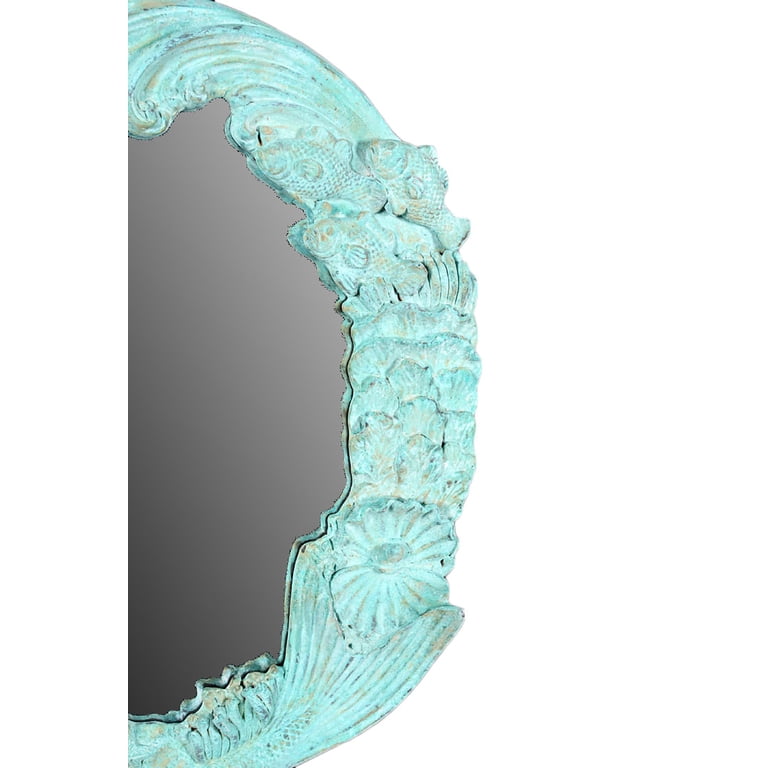 Mermaid Wall Mirror Long Hair Sea Maiden and Fish Scene 3D Frame