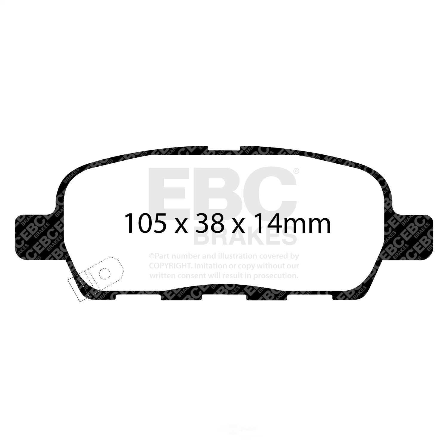 EBC Brakes DP31666C Redstuff Ceramic Low Dust Rear Brake Pad