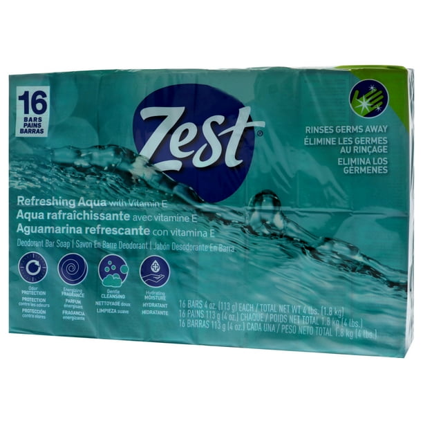 Zest Aqua Deodorant Bar | Refreshing scent bath soaps - Walmart