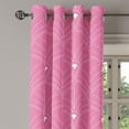 thumbnail image 2 of Ambesonne Art Deco Grommet Curtain, Pink Color Classic Scales, 50"x60", Pink and White, 2 of 5