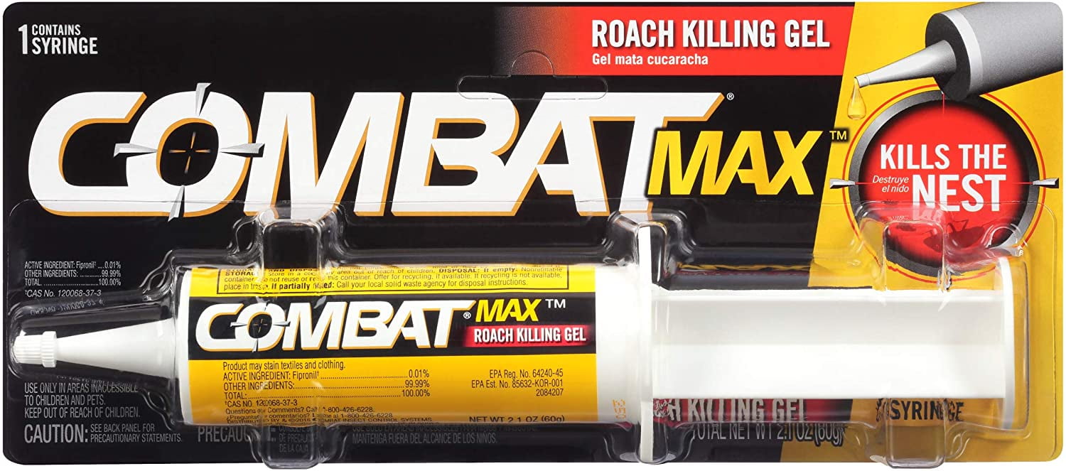 Combat Max Roach Killing Gel for Indoor and Outdoor Use, 1 Syringe, 2.1