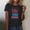 Black, variant on 4th of July Shirts for Women: American Flag Tee USA Red White Blue Top Patriotic Crew Neck T Shirt