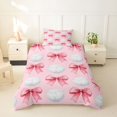 thumbnail image 2 of spefrowx Watercolor Ribbon Volleyball Twin Duvet Cover for Girls, Pink Bow Sports Twin Bedding, Pink Reversible, 2 Pieces, 1 Duvet Cover and 1 Pillowcase, 2 of 6