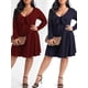 thumbnail image 3 of Vestido de manga larga para mujer Mini vestido con cuello en V y talla grande Romacci Vestido, 3 of 7