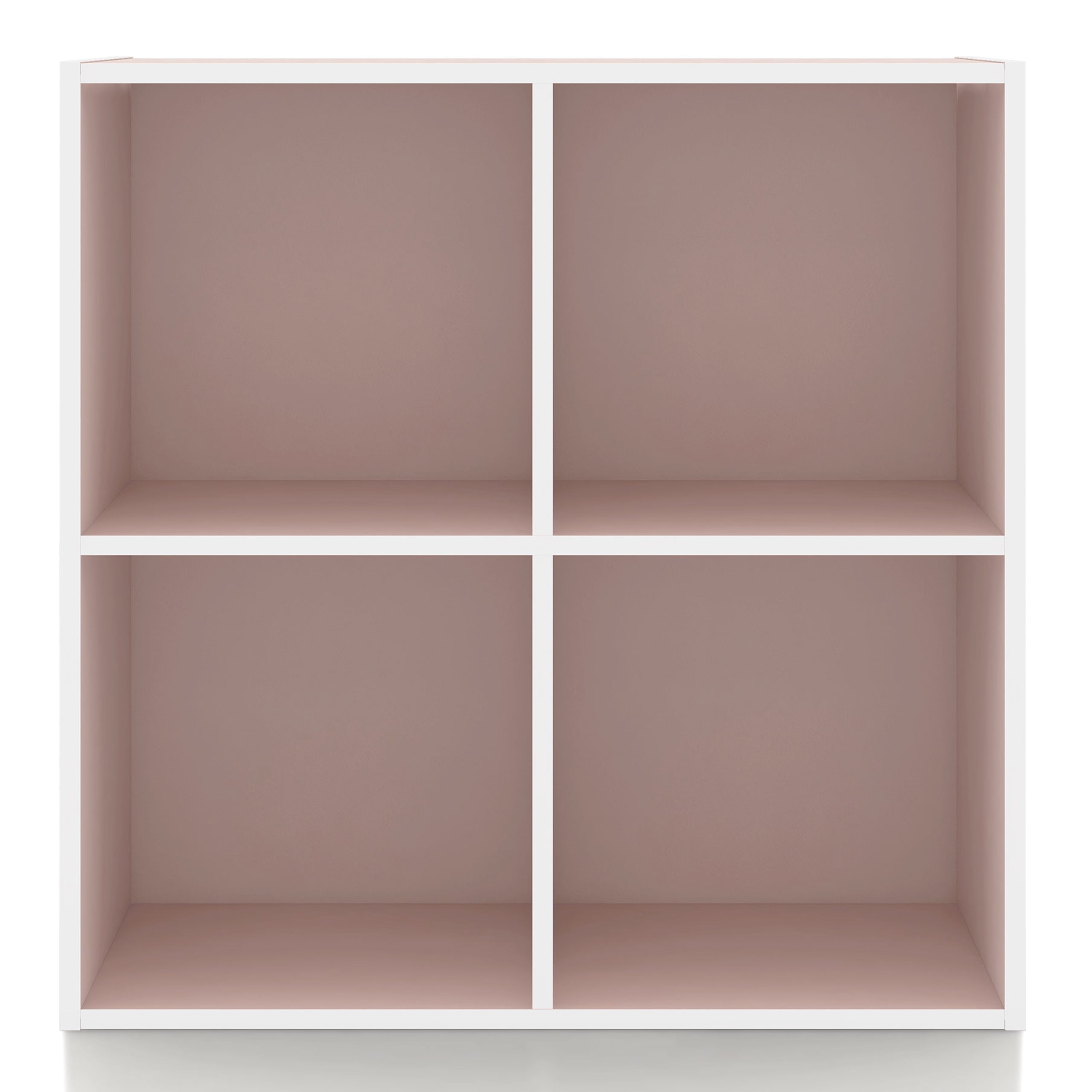 Furniture of America Brooks Stackable 4-Cube Wood Light Pink Kids Bookcase