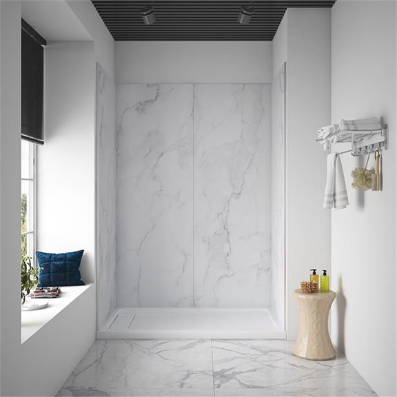 Pemberly Row Shower 60" x 80" Back and 32" x 80" Sides Wall Panels