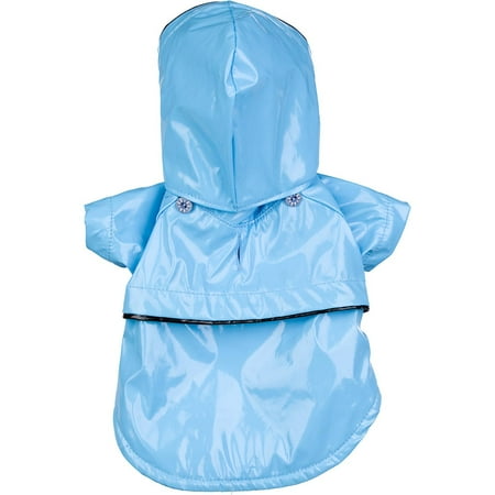 UPC: 0858342346047 | Pet Life ® Baby Blue Waterproof Adjustable Dog Raincoat Jacket w/ Removable Hood