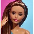 thumbnail image 4 of Barbie Looks Doll, Brunette, Color Block One-Shoulder Midi Dress, 4 of 7
