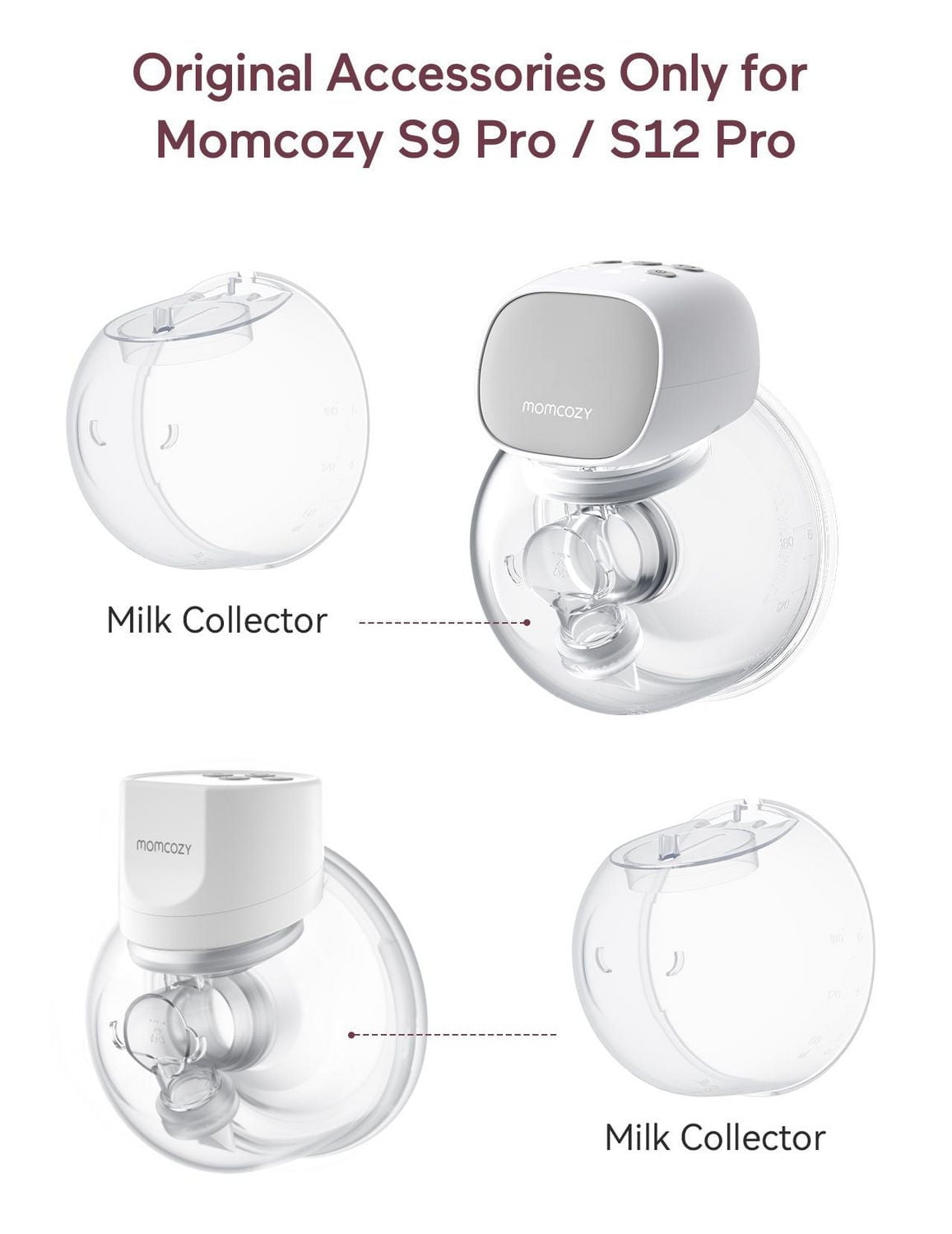 Beast Pump Milk Collector Cup Only Compatible with Momcozy S12 Pro/S9 Pro Breast Pump,NOT for S9/S12, Breast Pump Replacement Accessories,1 count