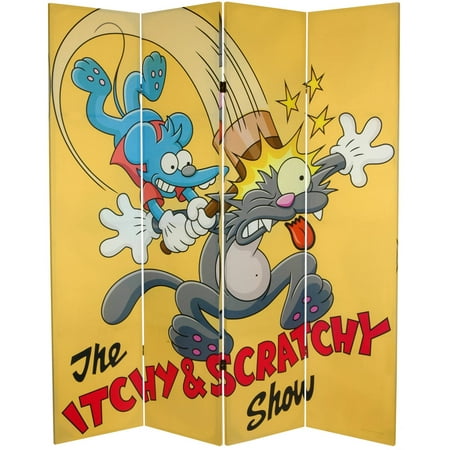 6 tall double sided itchy and scratchy canvas roo