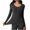 Black, variant on Ultra Stretch Thermal Tops for Women Long Sleeve Round Neck Seamless Warm Underwear Base Tees for Fall Winter Inner Layering