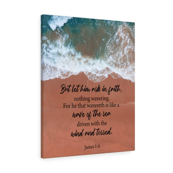 Scripture Walls  Wave of the Sea James 1:6 Bible Verse Canvas Christian Wall Art Ready to Hang Unframed